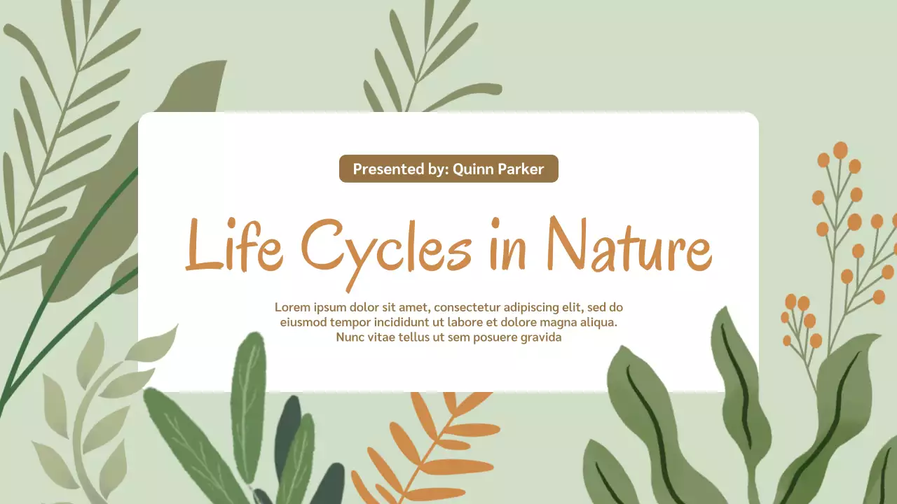 Sage Botanical Nature Life Cycles Presentation