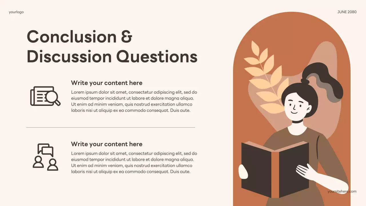 Beige Floral Book Talk Presentation