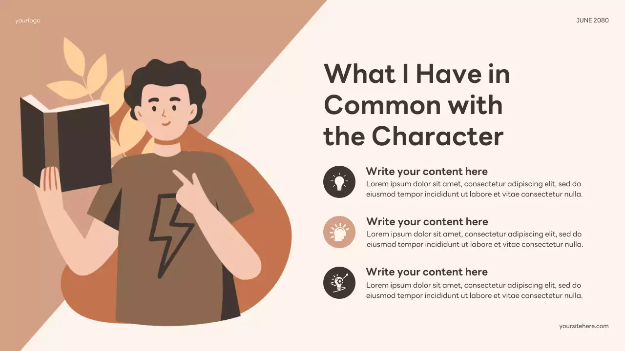 Beige Floral Book Talk Presentation