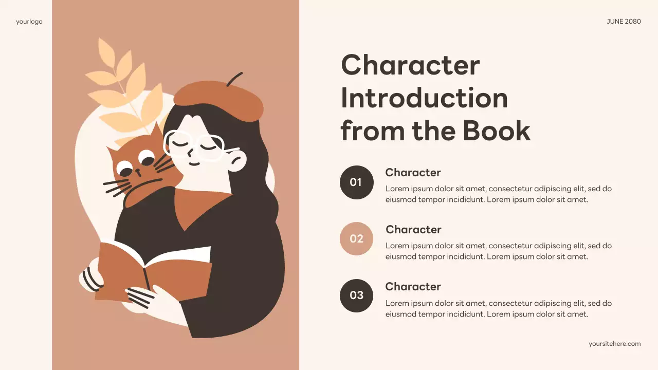 Beige Floral Book Talk Presentation