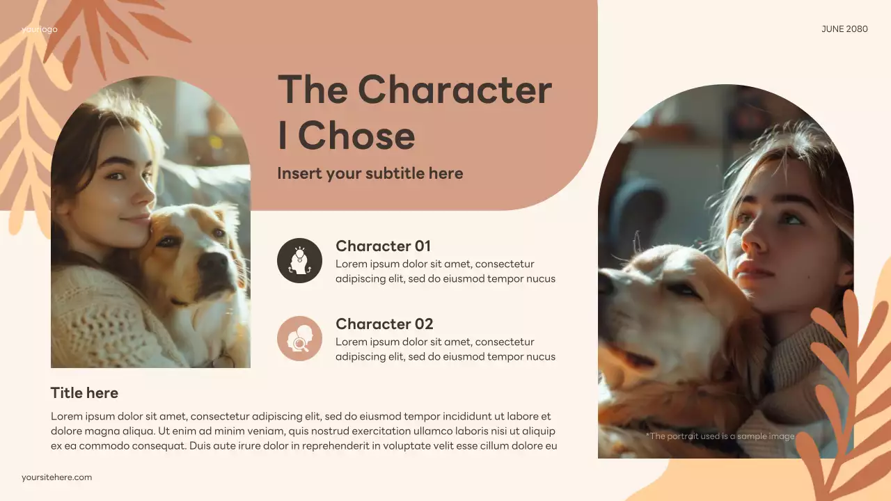 Beige Floral Book Talk Presentation