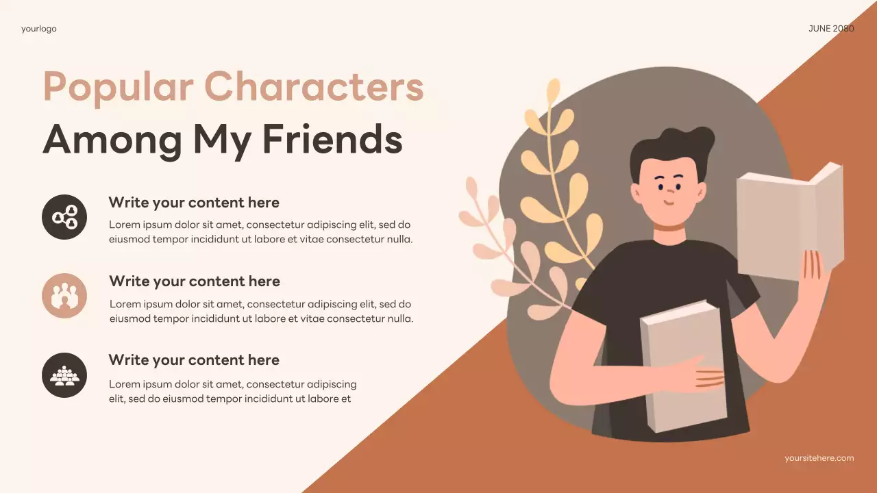 Beige Floral Book Talk Presentation