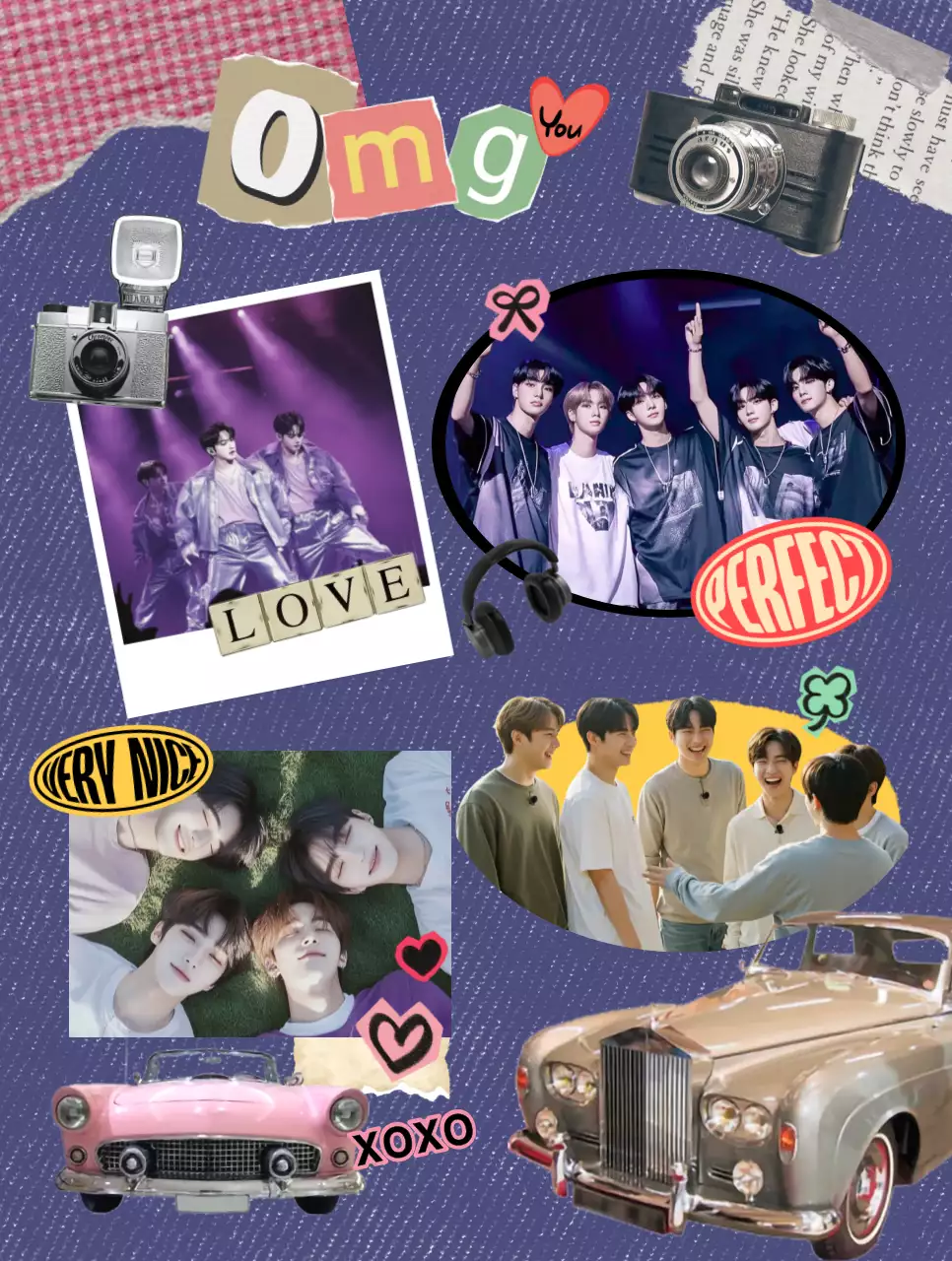 カラフル コラージュ 音楽 ポスター ビンテージ