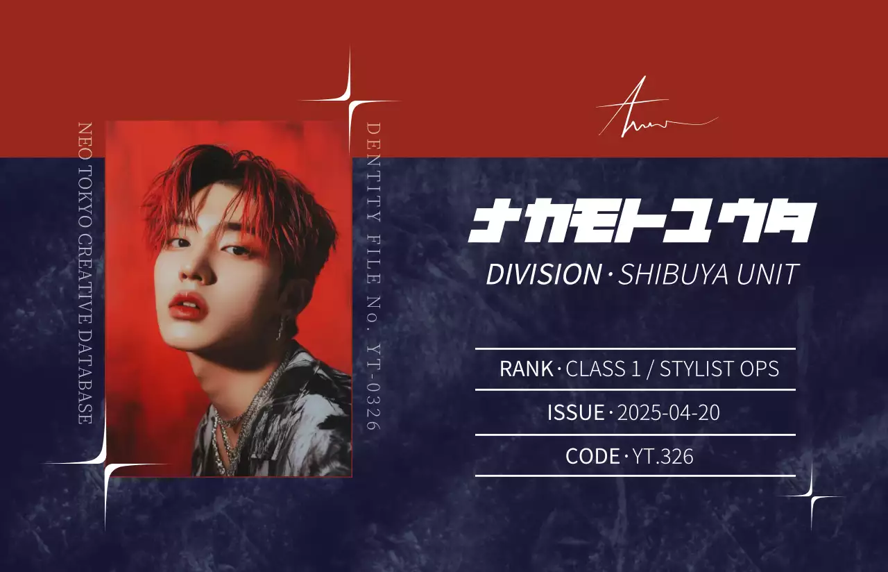 赤 モダン アイドル 名刺 推し活