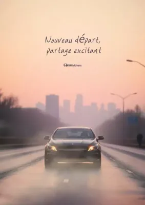 Publicité pour une voiture moderne beige