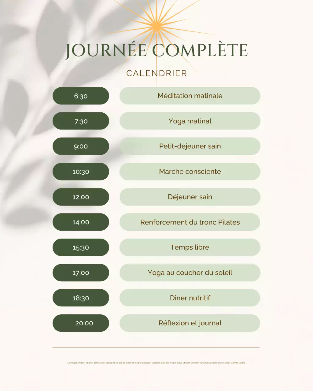 programme de bien-être minimal beige