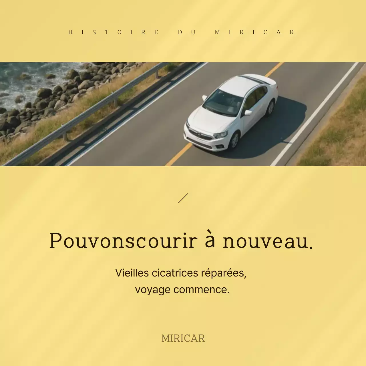 Publicité pour une voiture moderne jaune