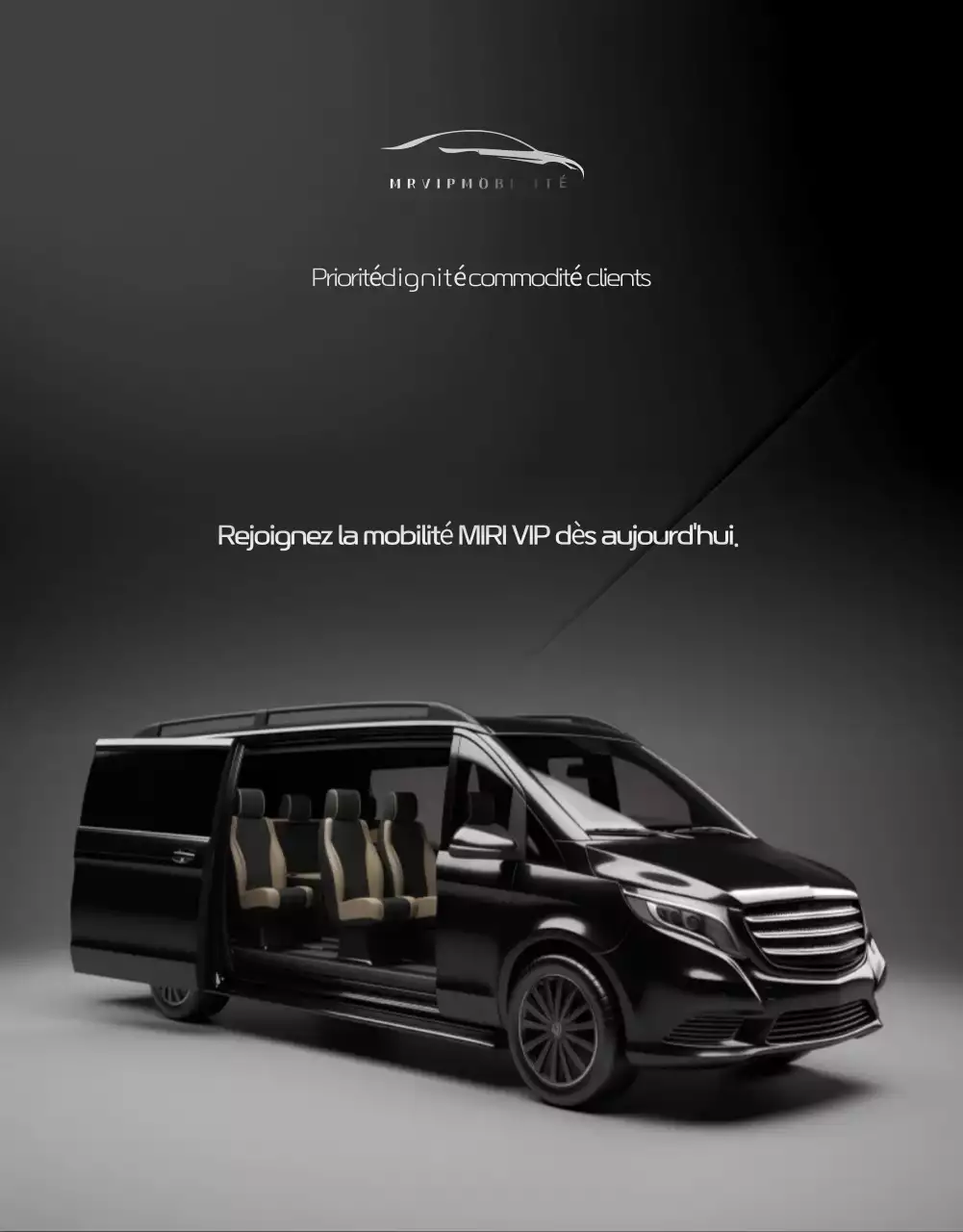 Publicité sur la mobilité de luxe noire