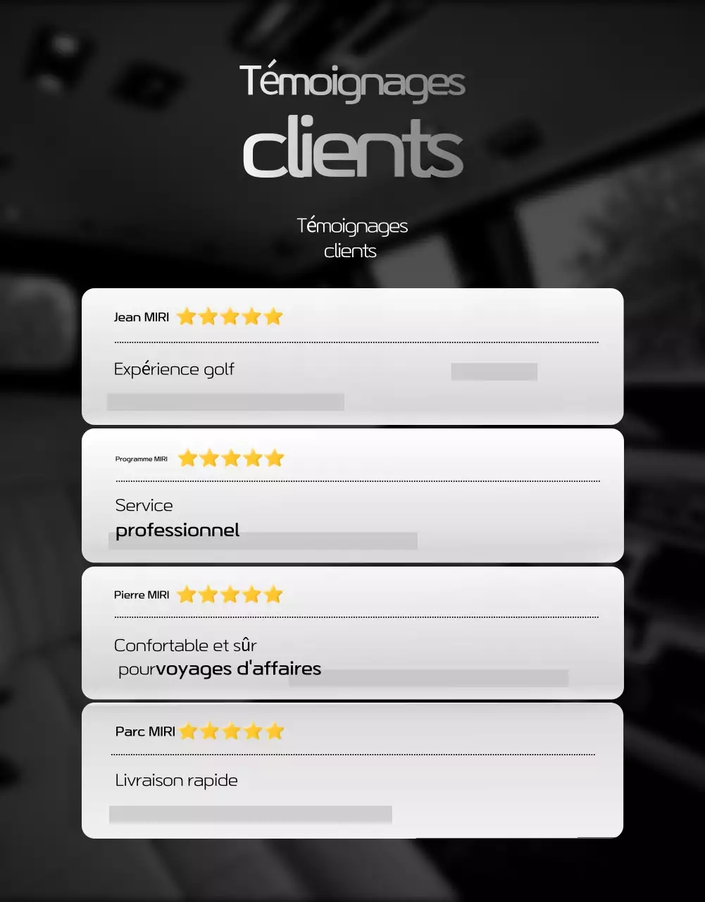 Publicité sur la mobilité de luxe noire