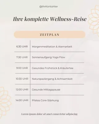 beiger minimalistischer Wellnessplan