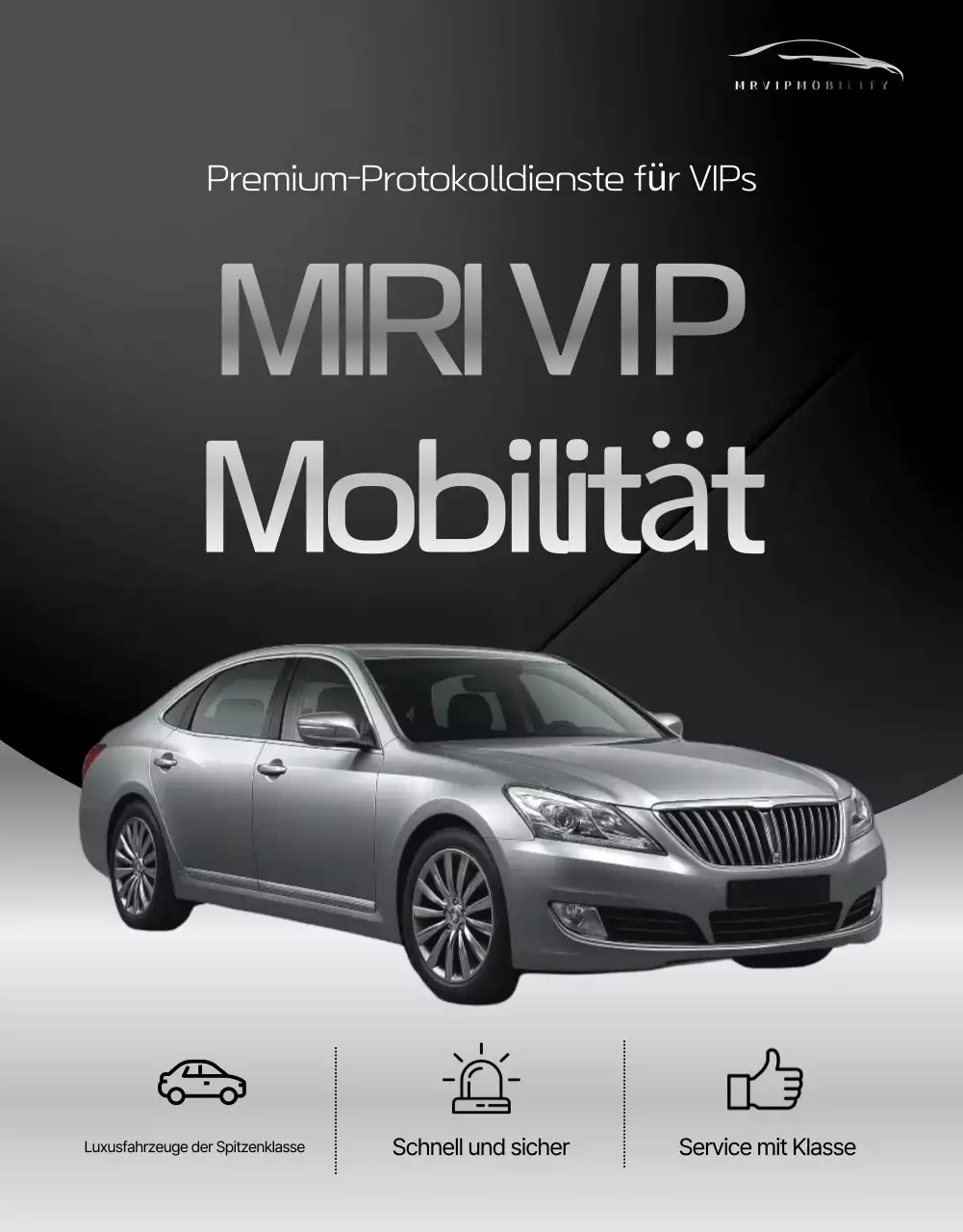 Schwarze Luxusmobilitätswerbung