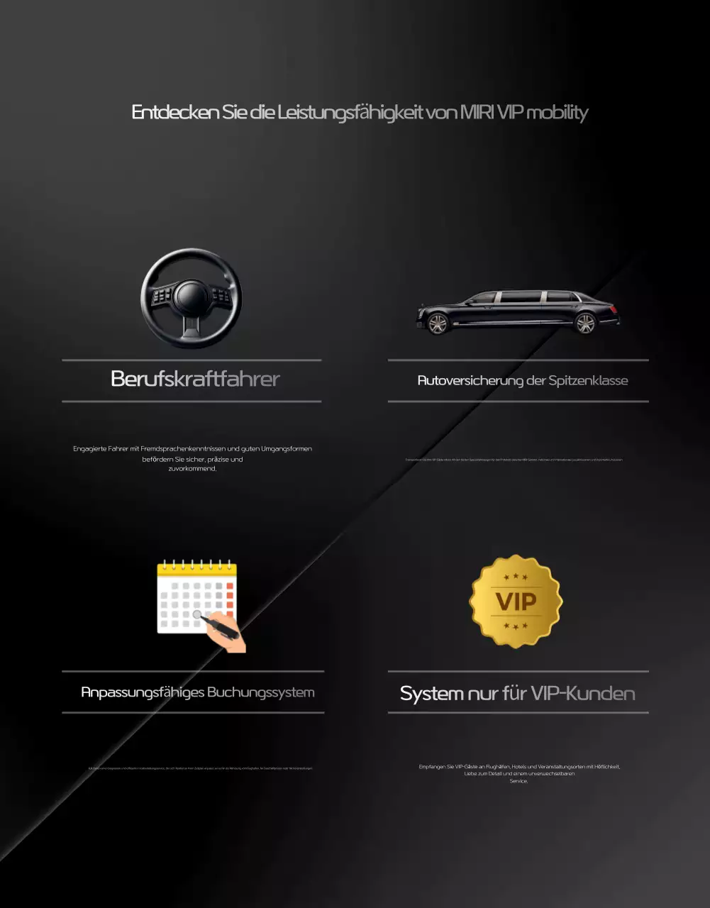 Schwarze Luxusmobilitätswerbung