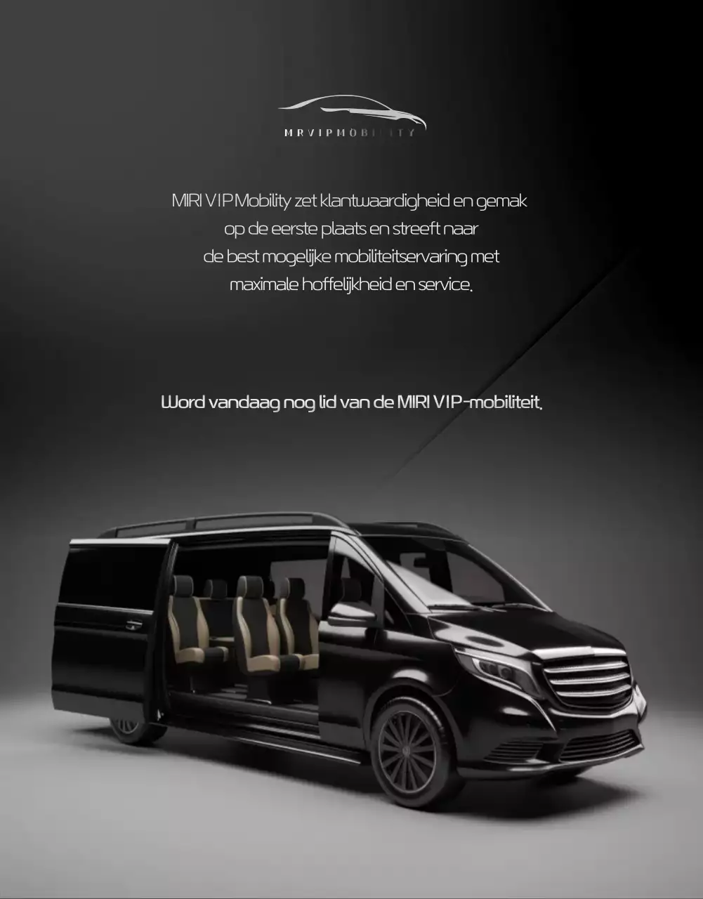 Zwarte luxe mobiliteitsadvertentie