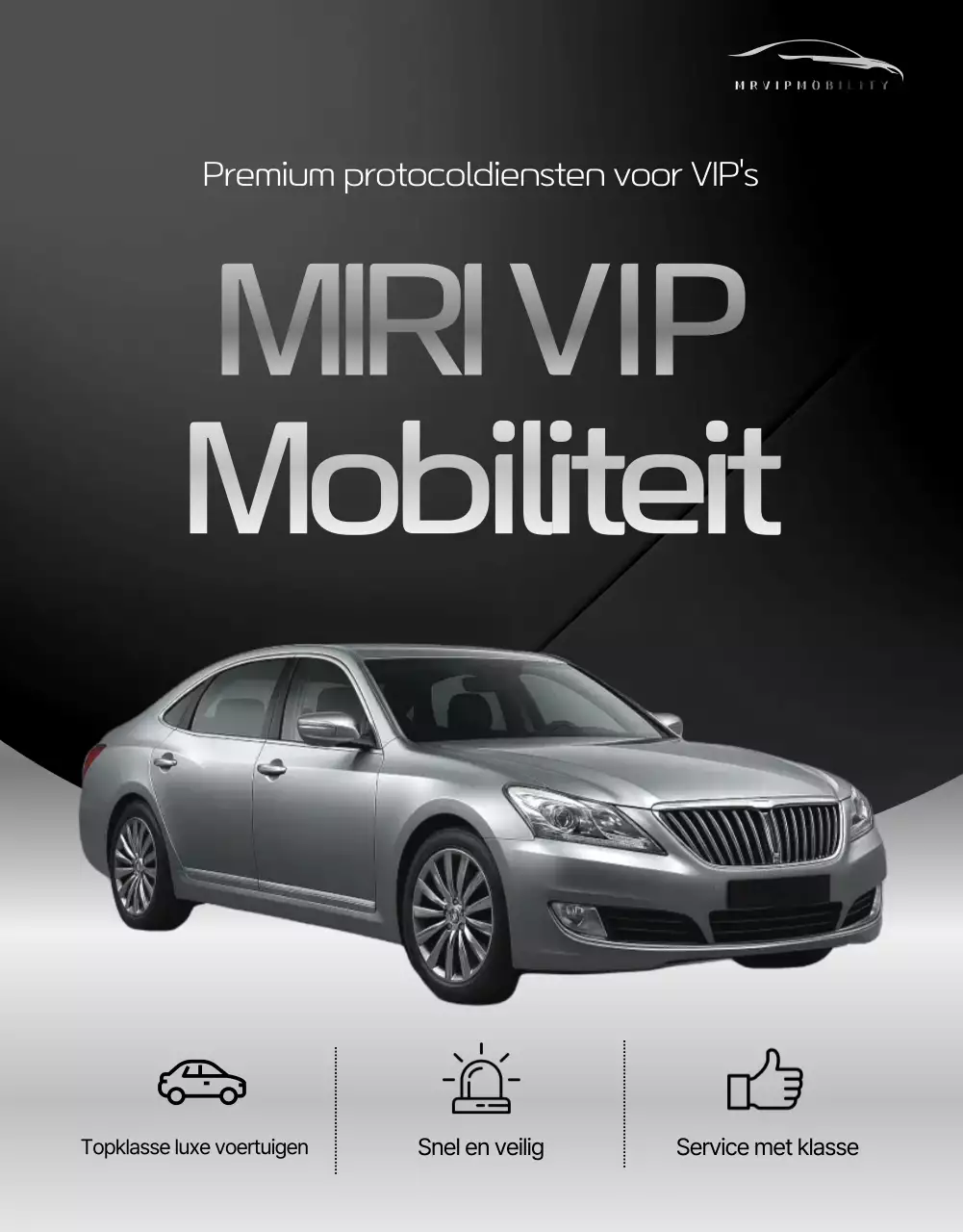 Zwarte luxe mobiliteitsadvertentie