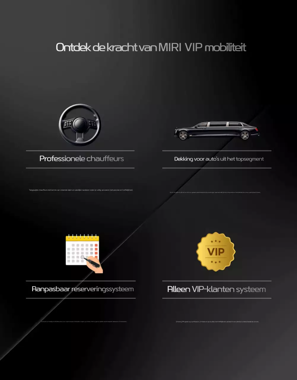 Zwarte luxe mobiliteitsadvertentie