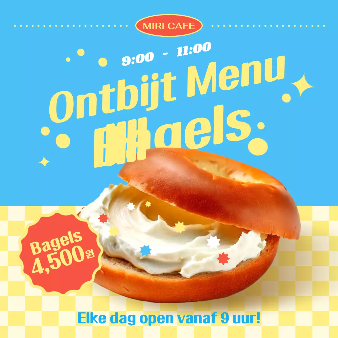 Sky Blue Pop Bagel Menu Promotie