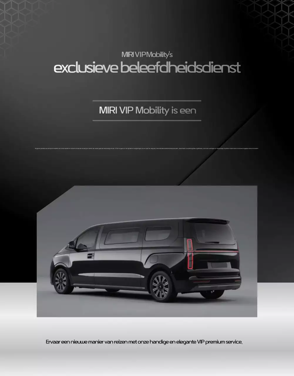 Zwarte luxe mobiliteitsadvertentie