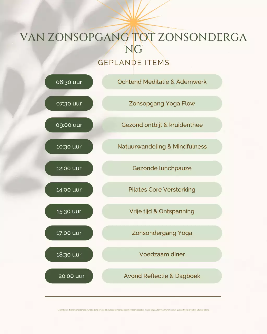 beige minimaal wellness schema