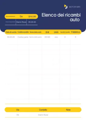 Rapporto auto base blu