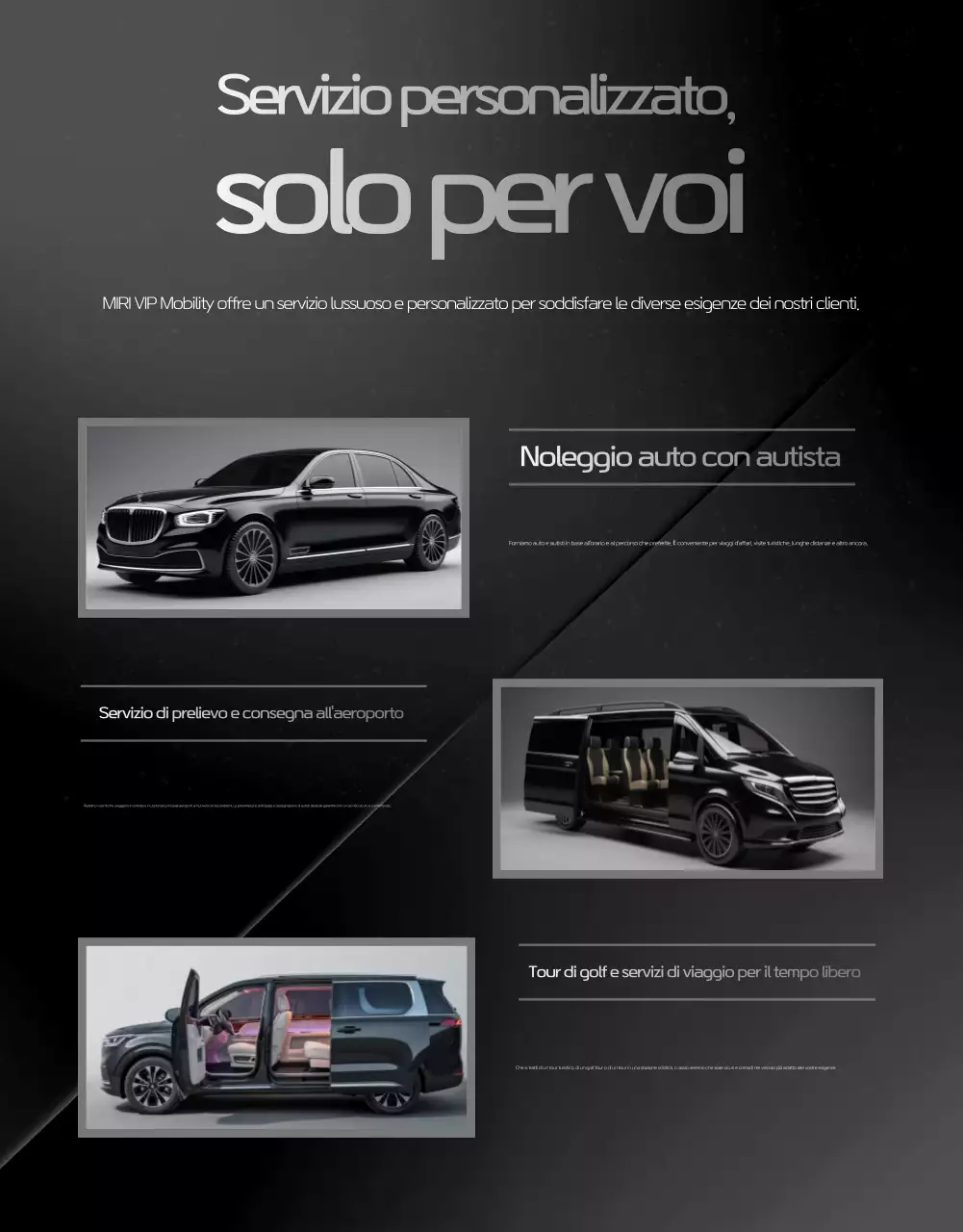 Pubblicità di mobilità di lusso nera