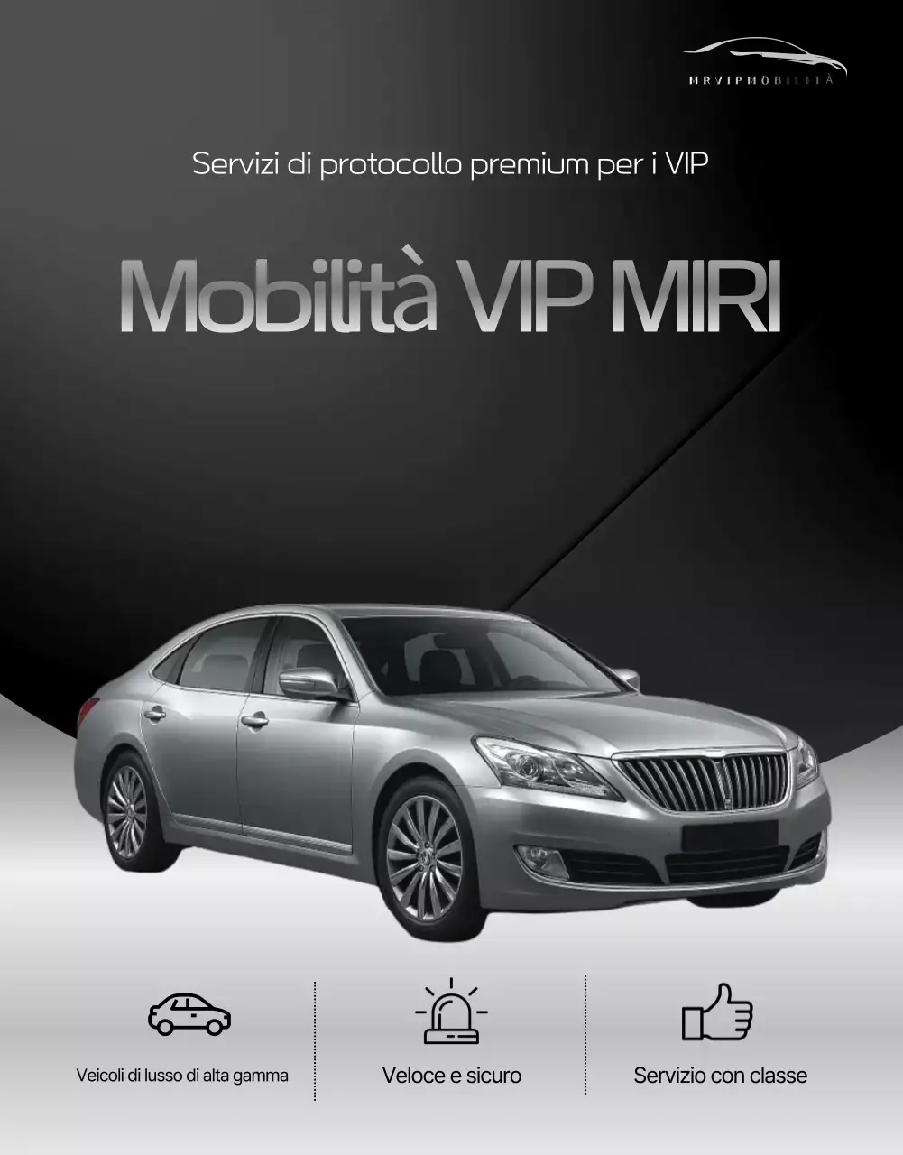 Pubblicità di mobilità di lusso nera