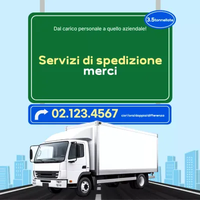 Promozione semplice del trasporto con camion blu