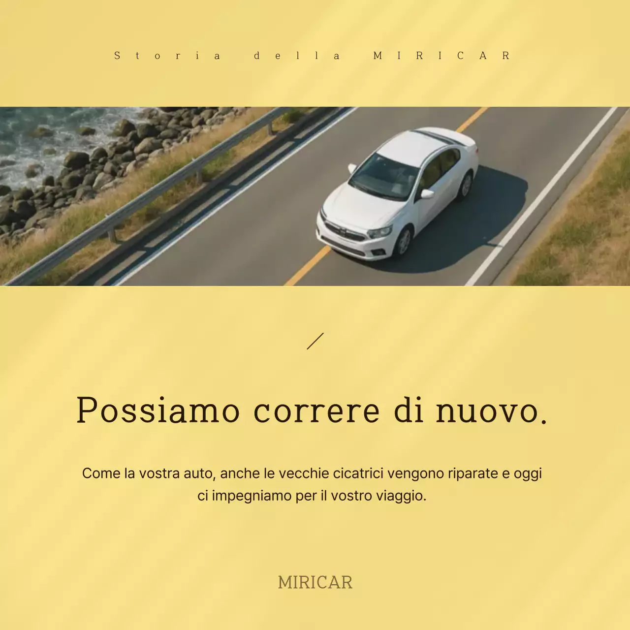 Pubblicità di un'auto moderna gialla