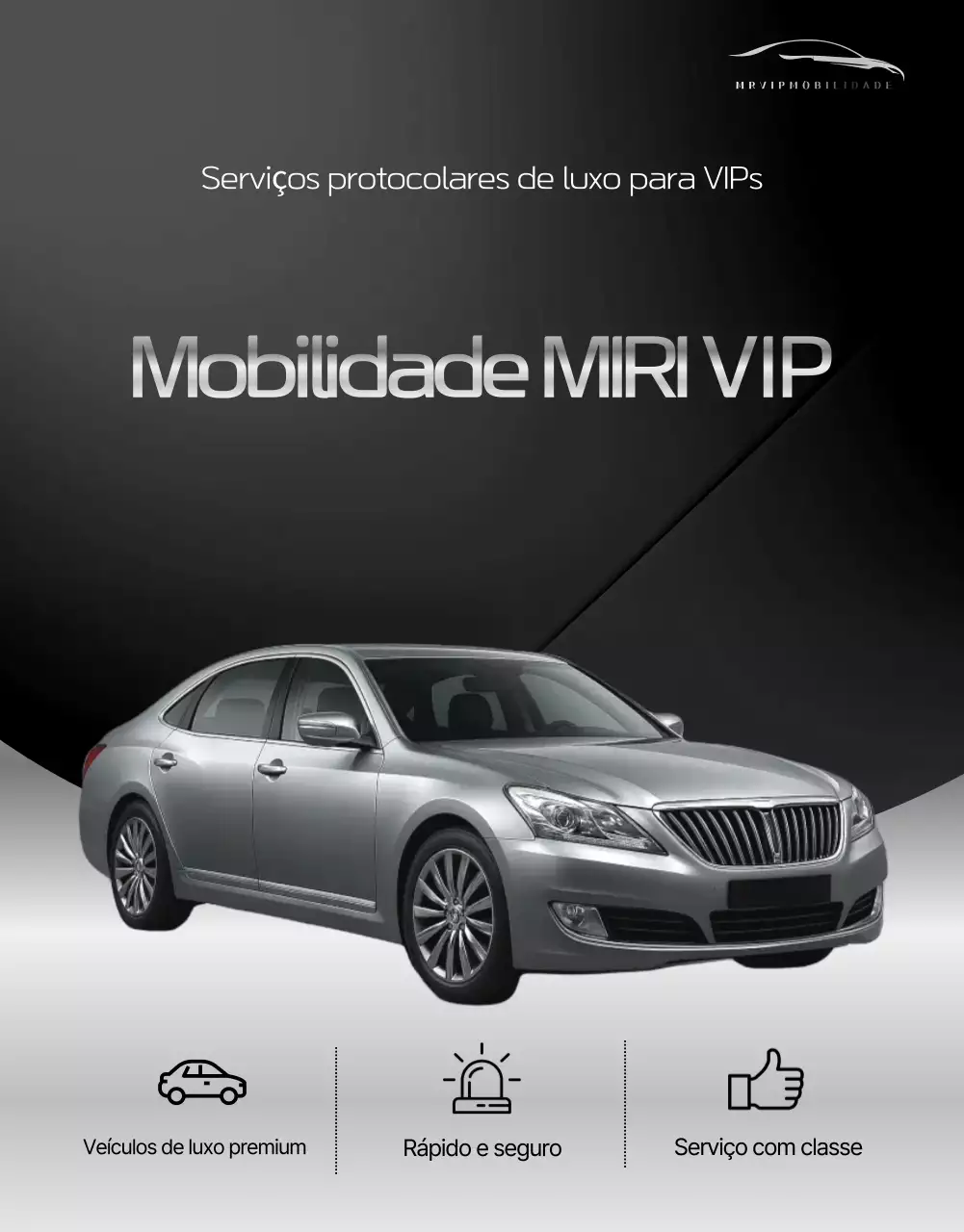 Anúncio de mobilidade de luxo preto