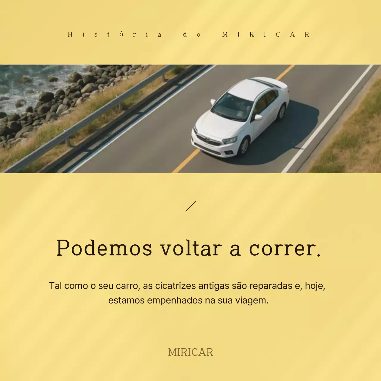 Propaganda de carro moderno amarelo