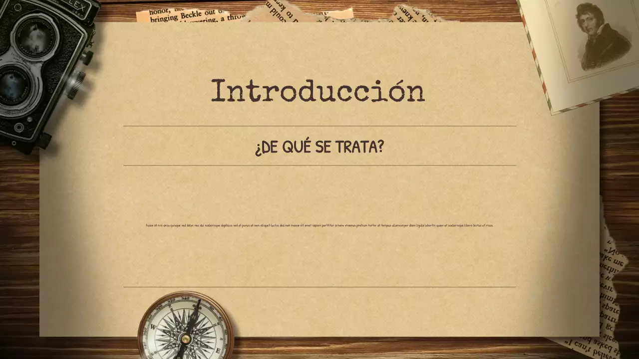 Presentación de la conferencia sobre historia vintage beige