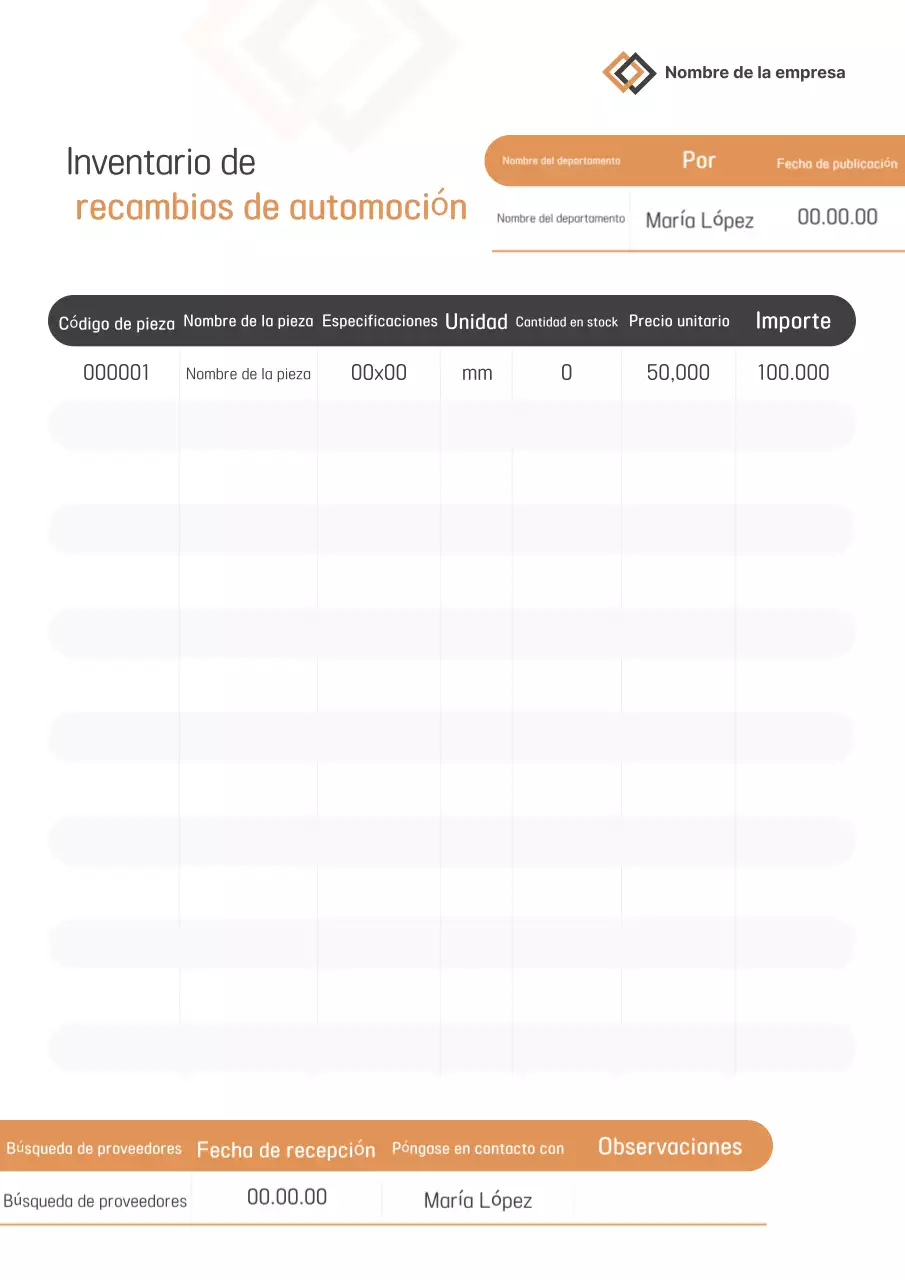 Informe básico del vehículo naranja