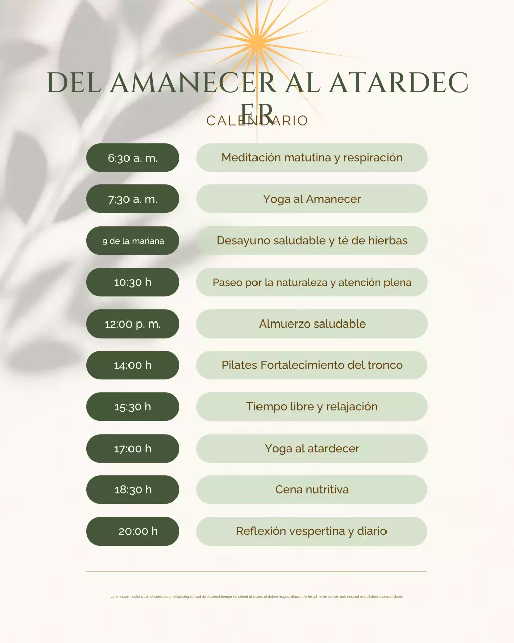 Programa de bienestar minimalista en beige