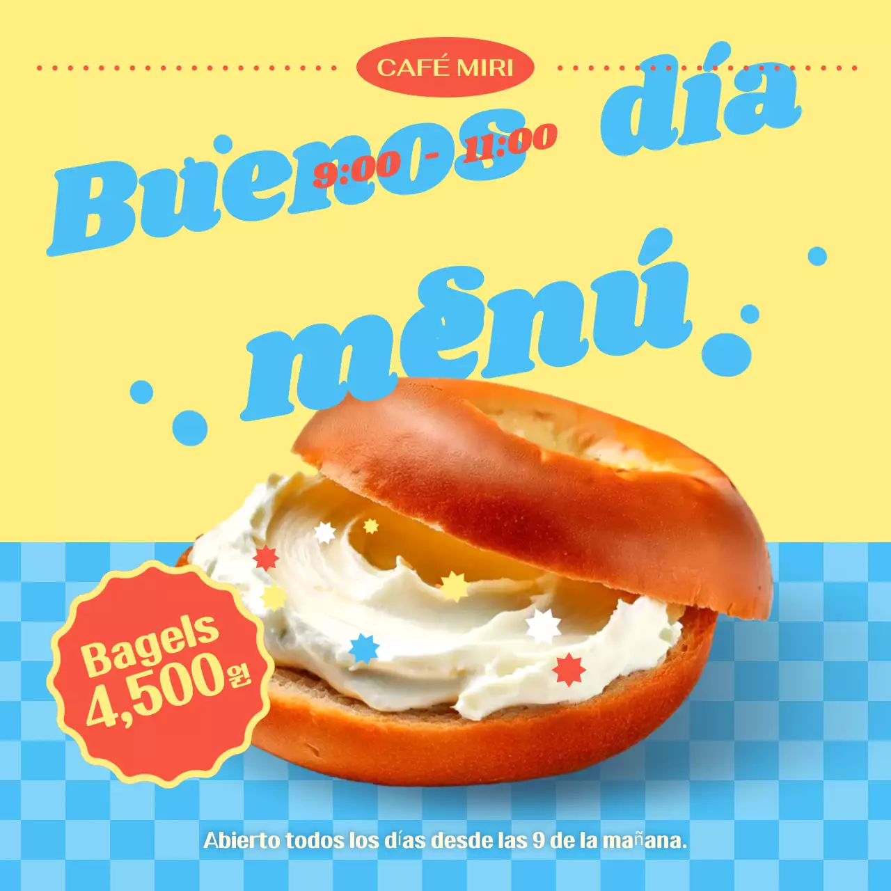 Anuncio del tablero del menú de Yellow Pop