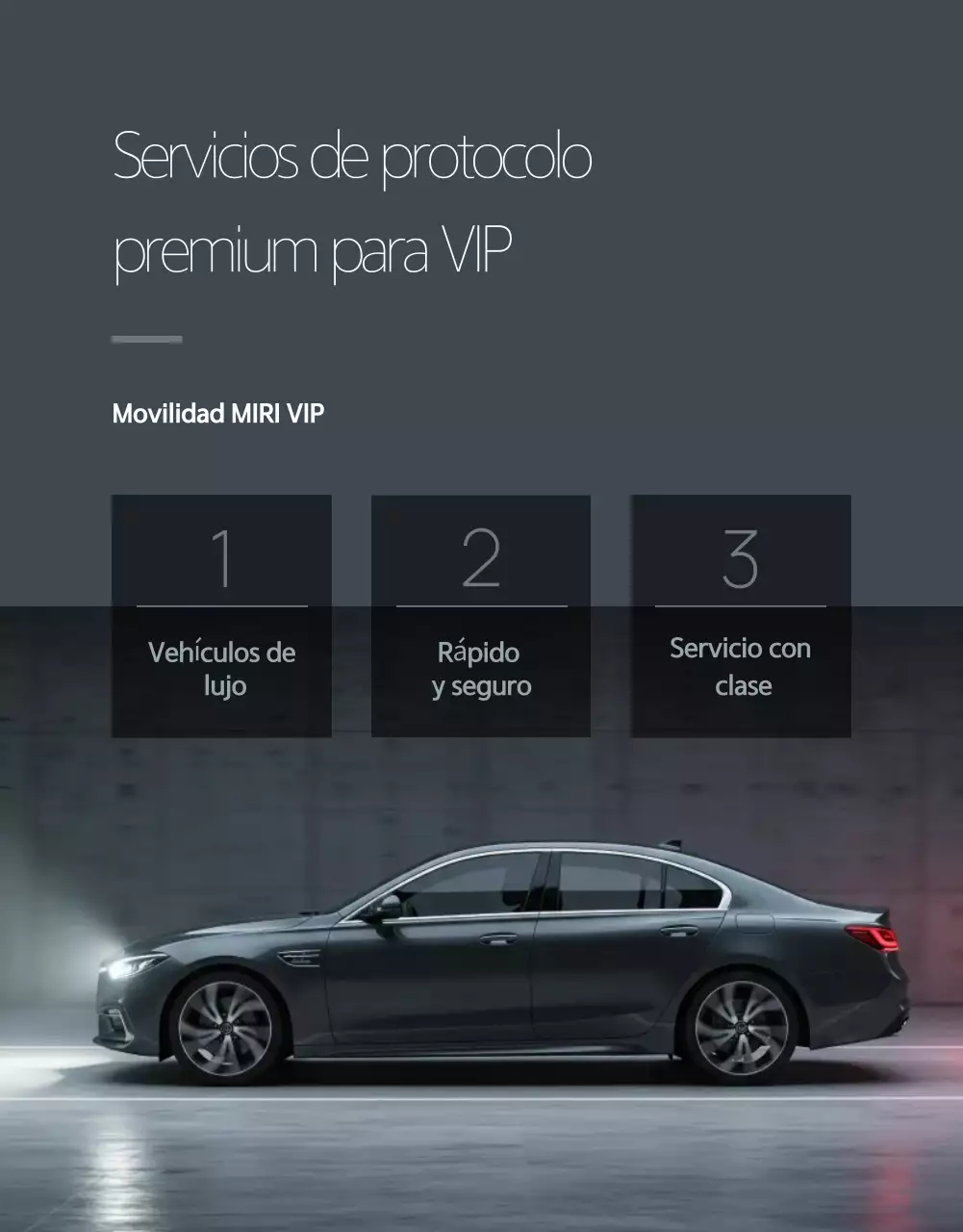 Promoción de movilidad de lujo gris