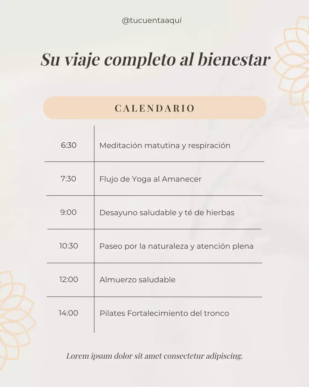 programa de bienestar minimalista en beige