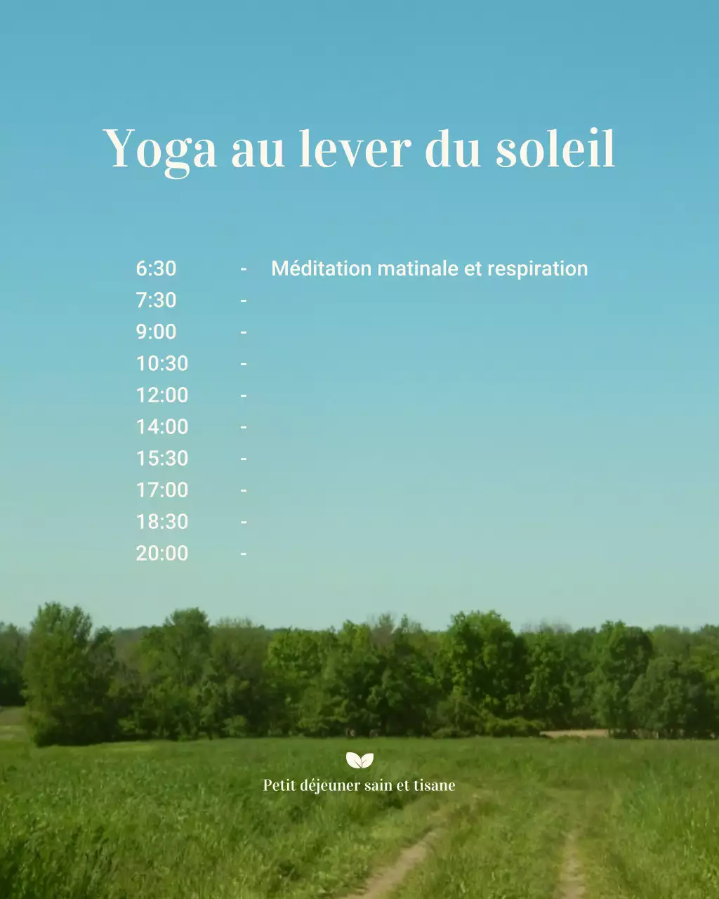 Publication Instagram sur le programme de bien-être minimaliste bleu