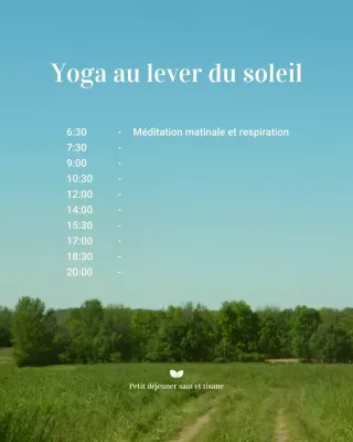 Publication Instagram sur le programme de bien-être minimaliste bleu