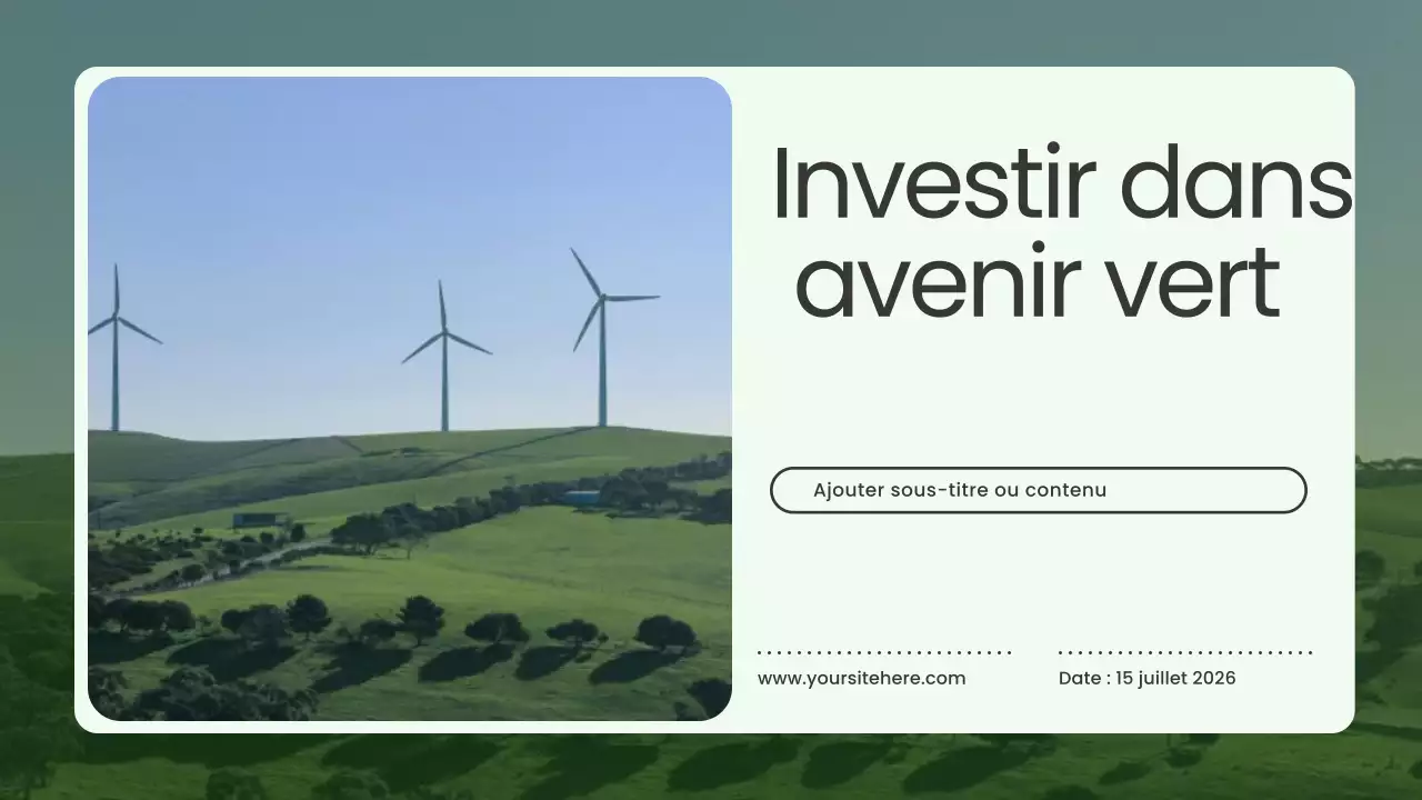 Présentation sur l'énergie verte et moderne