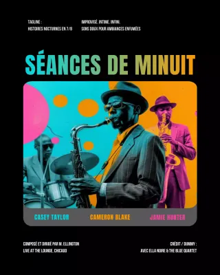 publicité colorée de jazz rétro