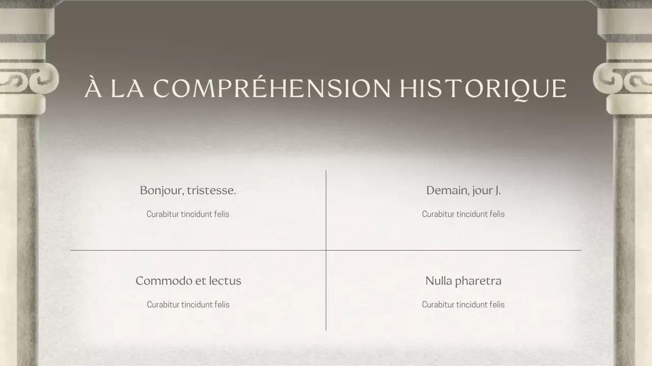 Présentation de la conférence historique classique grise