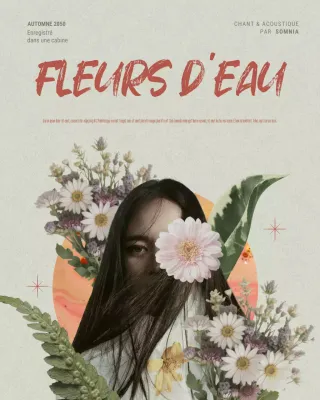 Publication Instagram sur la pochette d'album florale beige