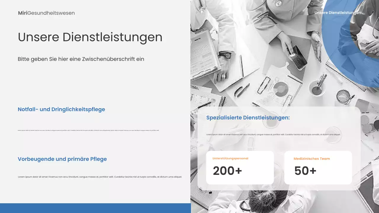 Blaue moderne Gesundheitspräsentation