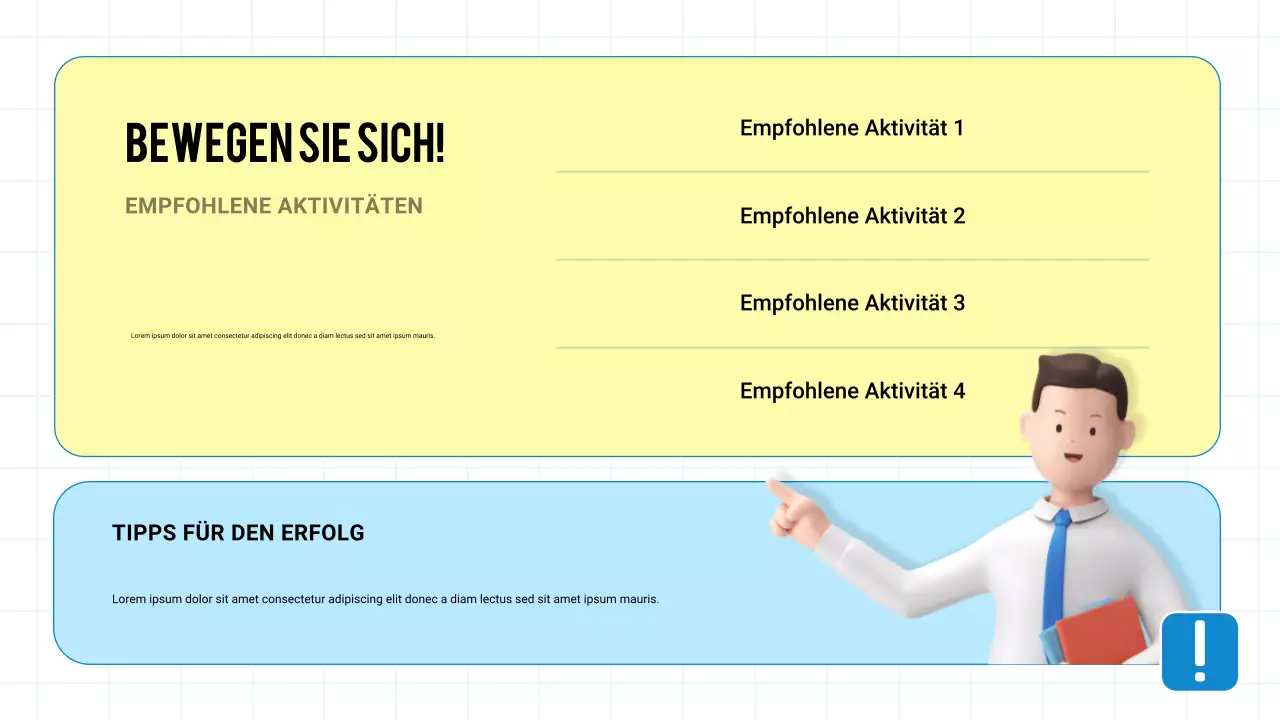 Blaue moderne 3D-Präsentation zur Gesundheits- und Krankheitsprävention