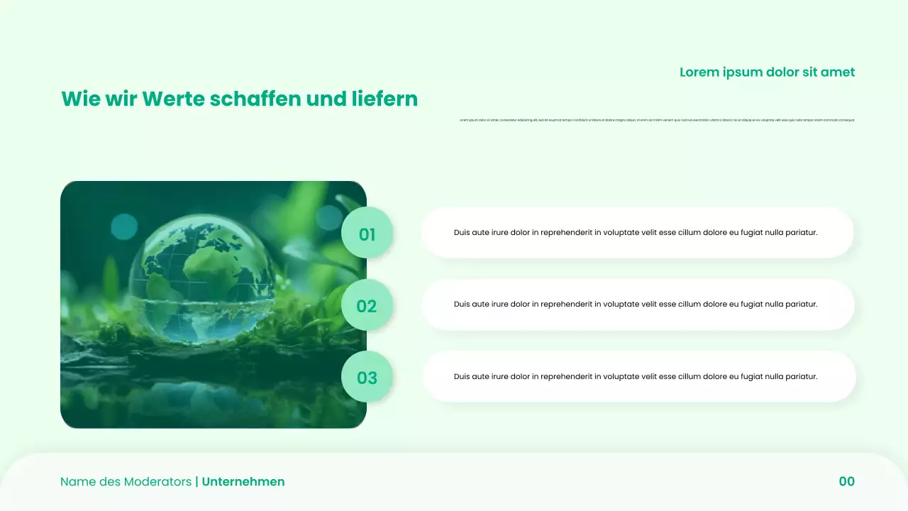 Grüne moderne Startups Pitch Deck Präsentation