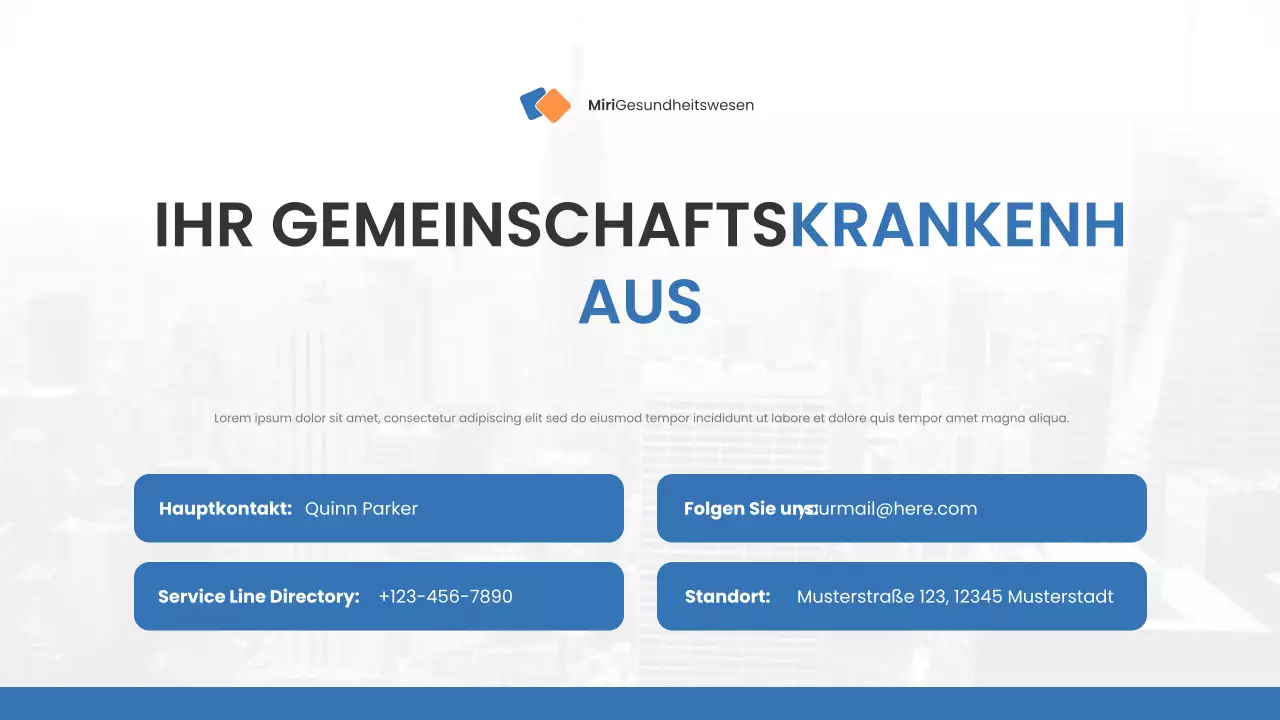 Blaue moderne Gesundheitspräsentation