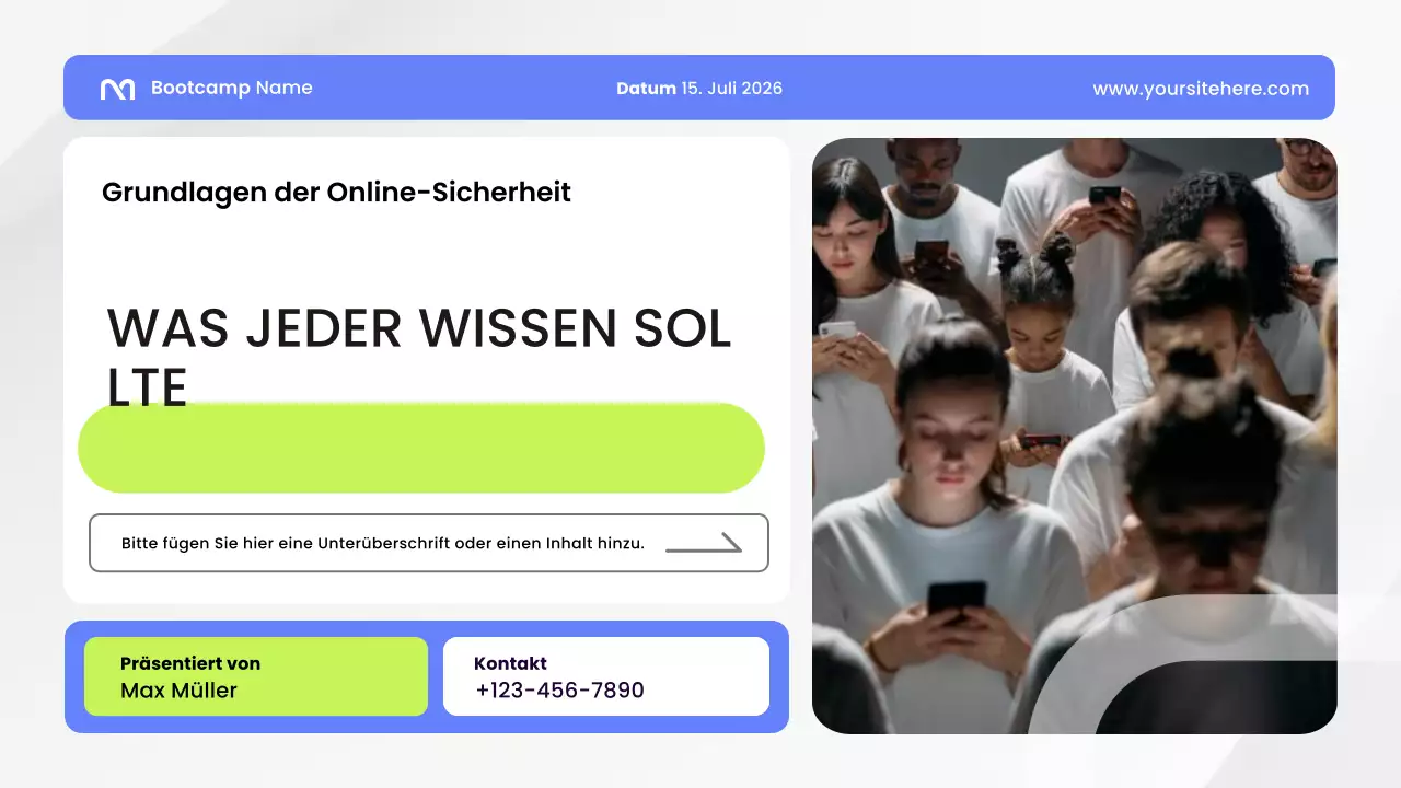 Blauer moderner Sicherheitsleitfaden – Präsentation