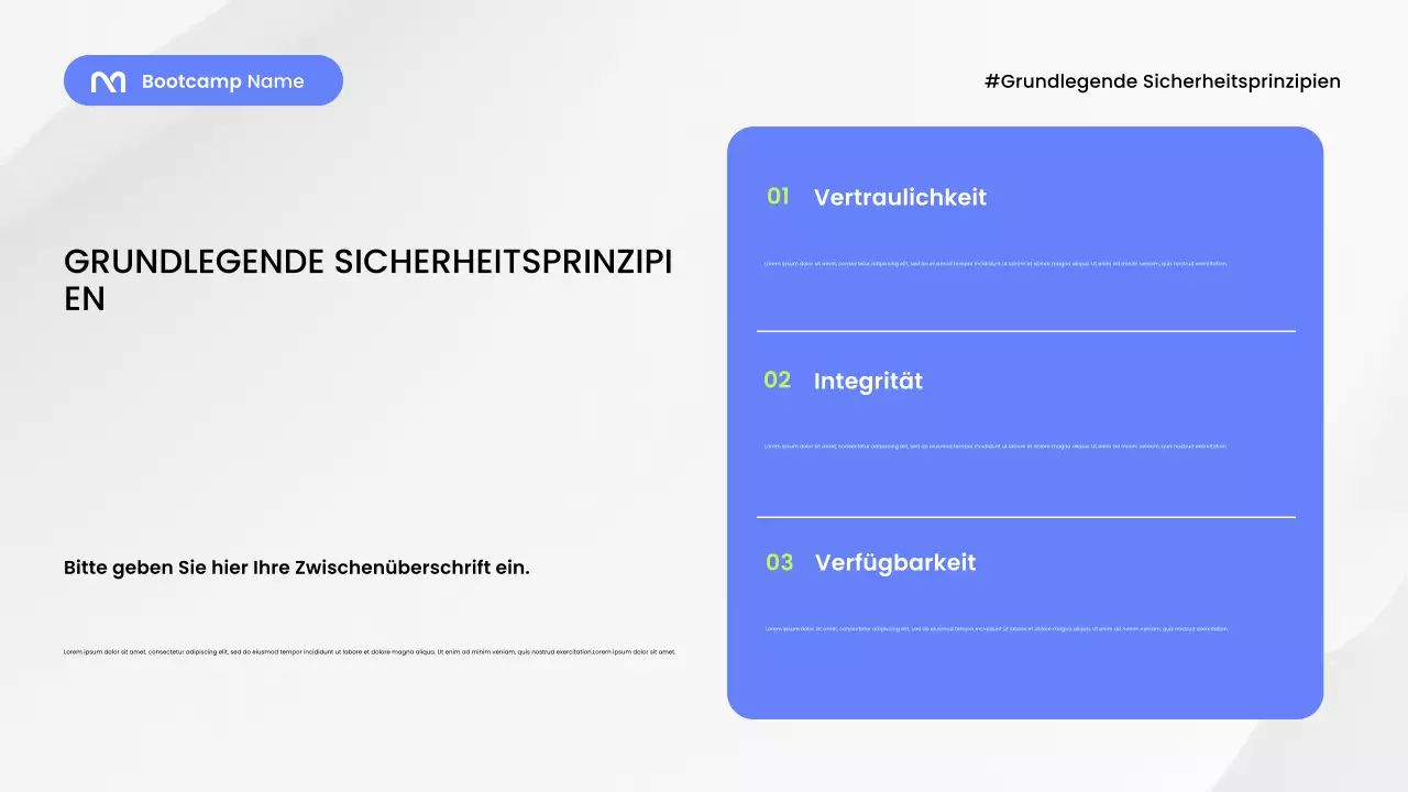 Blauer moderner Sicherheitsleitfaden – Präsentation