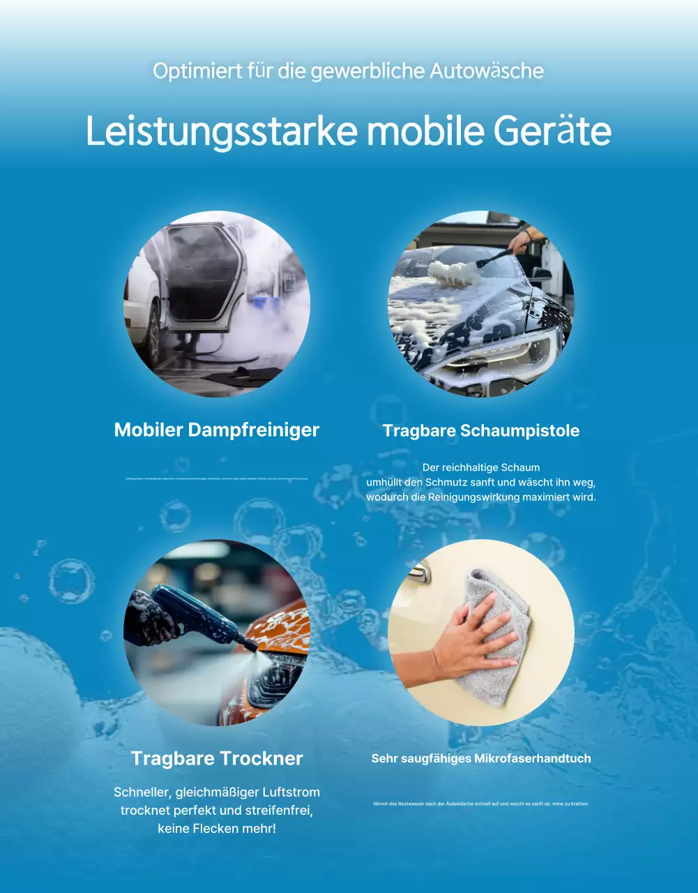 Blaue moderne Autopflege-Werbung
