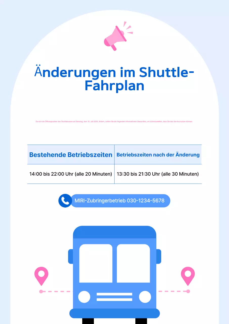 Sky Blue Simple Shuttlebus-Führer