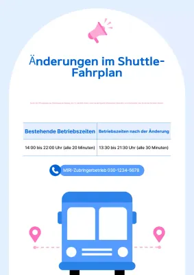 Sky Blue Simple Shuttlebus-Führer